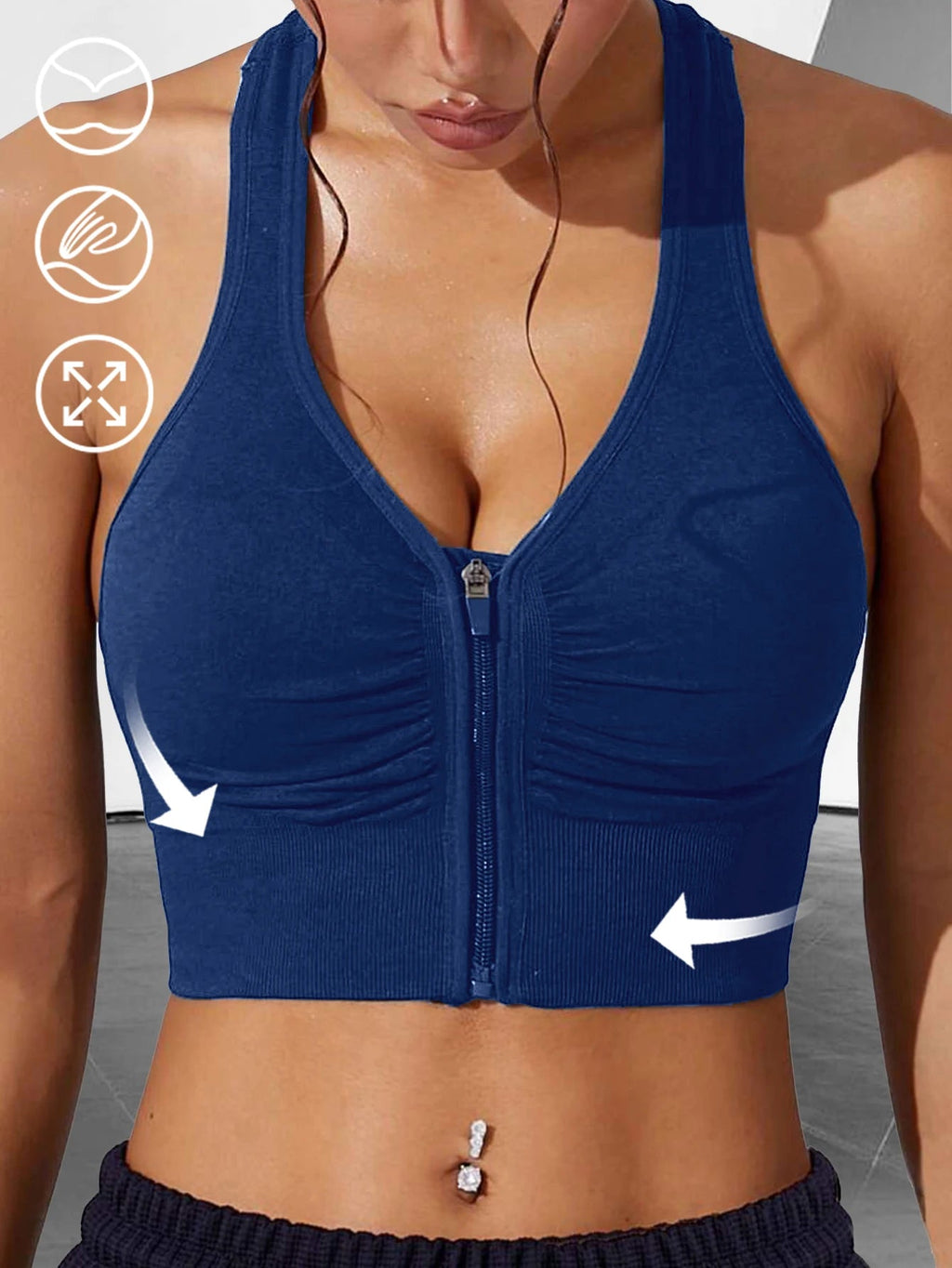 Brassière Sport Zip Avant Anti - Choc - ZenithPro - ZenithPro | Équipement Sport Premium